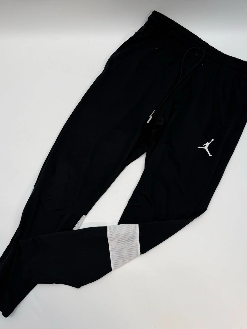 Jordan Black Track Pants with White Jumpman and Mesh Panel